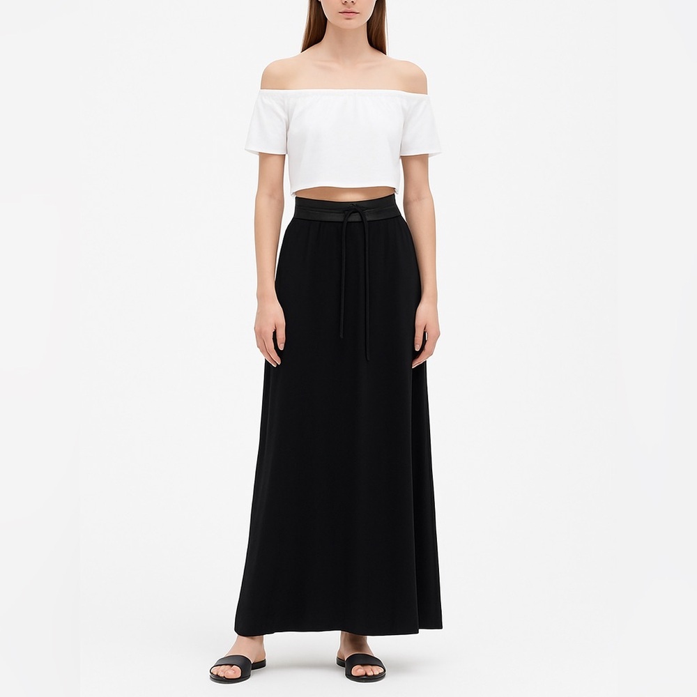 Helmut Lang leather band maxi skirt NEW